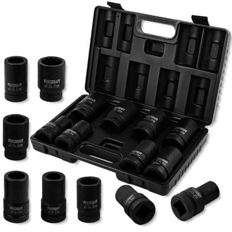 OEM Juego De Vasos De Impacto Profundos Forcekraft De 1, 9 Piezas, 12 Puntas Y 4 Puntas