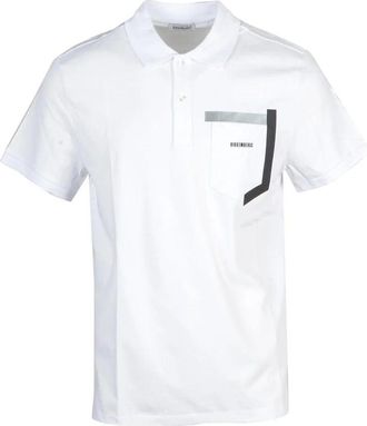 Dirk Bikkembergs White Geometric Cotton Polo Shirt
