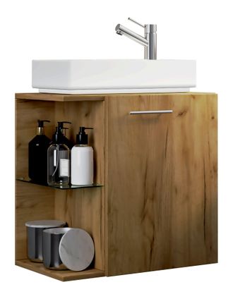 ebuy24 Ebuy24 - Set Vcm De 2 Piezas Lavadero Para Invitados Wc Ba&ntilde;o De Invitados Wc De Lavabo Set De Ba&ntilde;o - Casa (roble De Miel)