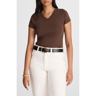 Madewell V-Neck Baby Tee in Roasted Chicory at Nordstrom Rack, Size Xx-Large