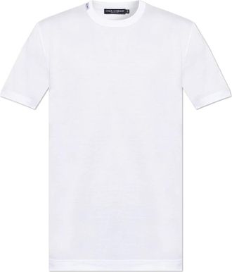 Dolce & Gabbana T-shirt met ronde hals - Heren - T-shirts - Wit - M - Katoen - Tops