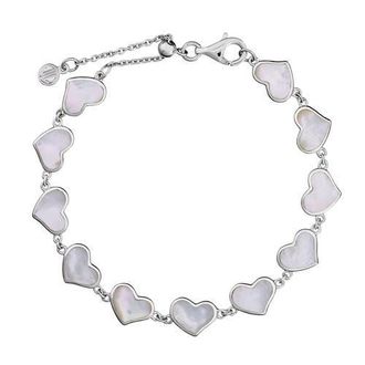 Jan Leslie All Around Heart Bracelet Set In Sterling Silver in White at Nordstrom