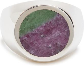 Legier Stone-embellished Signet Ring - Silver - 6 (L 1/2)