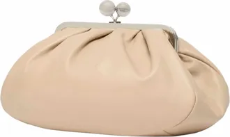 Max Mara Womens Clutch Bag Cubico Pasticcino Pink Leather Handbags Hand