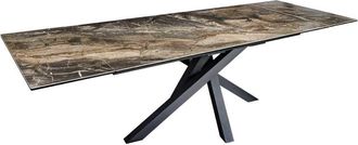 Global Interiors Ausziehbarer Designer Esstisch Marvin aus Keramik 180-260 x 90 cm - Taupe Marmoroptik