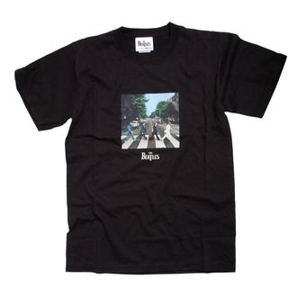 Accessoryo Mens Large The Beatles Abbey Road Album Cover Print Black Cotton T-Shirt