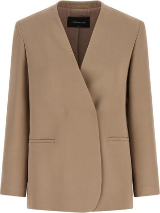 Fabiana Filippi Formele Blazers - Dames - Blazers - Beige - XS - Linnen - Jassen
