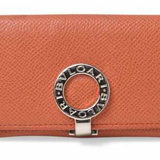 Bulgari Orange Leather Coin Purse/Coin Case (Pre-Owned)