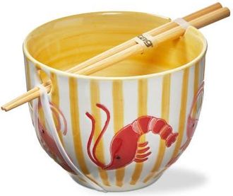 Tag Shrimp Noodle Bowl S/2 Multi Stoneware Everyday in Beige at Nordstrom
