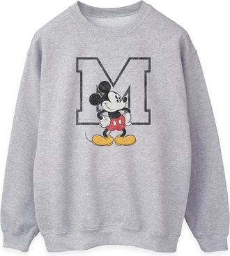 Disney Dames/Dames Klassiek M Mickey Mouse Sweatshirt (Heide Grijs)