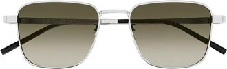 Saint Laurent Square Full Rim Sunglasses - Silver