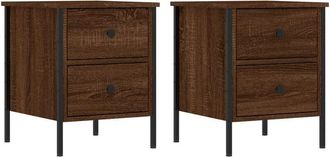 vidaXL Vidaxl - Bedside Cabinets 2 pcs Brown Oak 40x42x50 cm Engineered Wood
