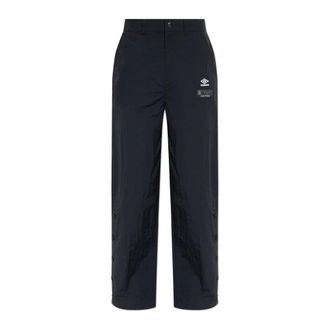 Umbro Straight Trousers, male, Black, Size: S Discover Trousers with Buttoned Legs