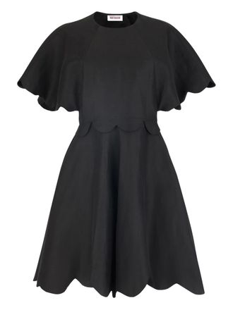 Rosie Assoulin Buttercup scalloped-trim mini dress - women - Fabric - 12 - Black