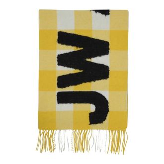 J.W.Anderson Winter Scarves, male, Yellow, Size: ONE SIZE Checkered Logo Scarf
