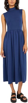 Misook Misook Mixed Media Fit-And-Flare Midi Dress
