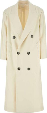 Ami double-breasted virgin-wool coat - women - Virgin Wool/Polyester/Cotton/Nylon - 36 - White
