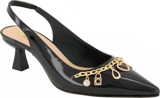 Andrea Womens Slip On Stilleto Heels In Black Patent Leather