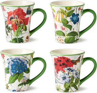 Certified International Greenhouse Set Of 4 Mugs 16Oz