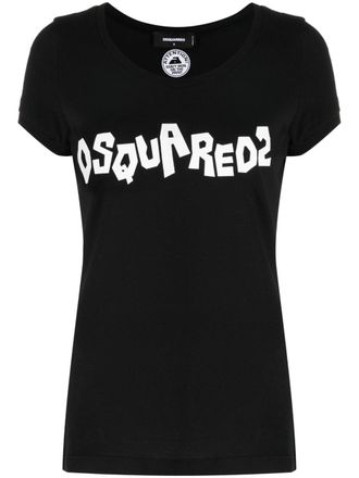 Dsquared2 T-shirt met logoprint - Zwart