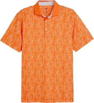 Puma Heren Royal Crest Pique Golf Poloshirt (Oranje)
