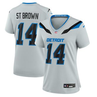 Nike Amon-Ra St. Brown Detroit Lions Rivalries Collection Nike Womens NFL Game Jersey in Grey | 67NW0JFL9JF-UUD