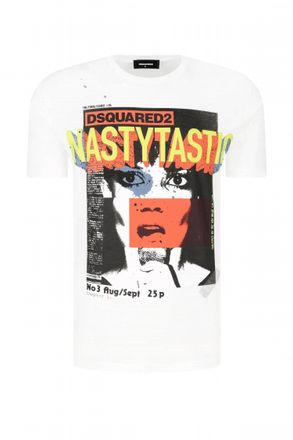 Dsquared2 Mens Front Logo Graphic Cotton T-Shirt In White
