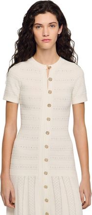 Sandro Knit maxi dress in Ecru at Nordstrom, Size 38 Eu