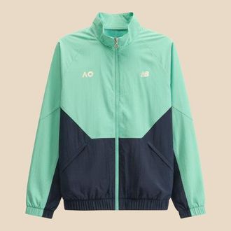 New Balance Hombre Australian Open Achieve Jacket en Verde, Polywoven, Talla XL
