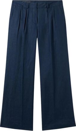 Brooks Brothers Ierse Linnen Broek - Dames - Wijde Broeken - Blauw - XS - Linnen - Broeken