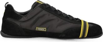 Fendi Wrap Black Suede And Fabric Low-top Trainers
