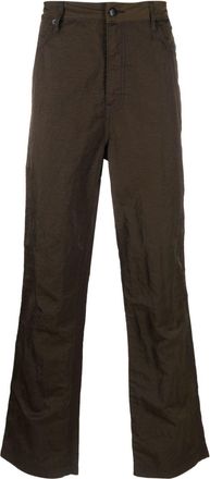 ECKHAUS LATTA crinckled-finish straight-leg trousers - women - Nylon - 28 - Green