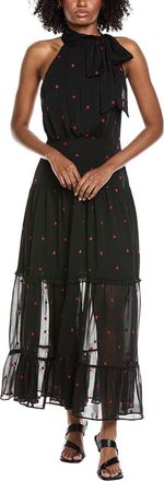 CeCe by Cynthia Steffe Halter Tie Neck Tiered Maxi Dress