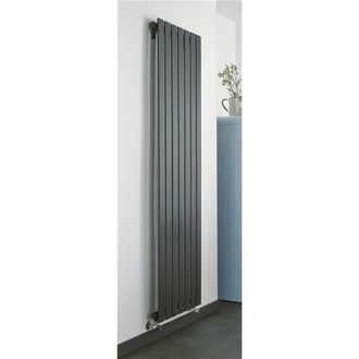 Clifton Anthracite Vertical Single Panel Radiator 1600mm (H) x 480mm (W) in Charcoal