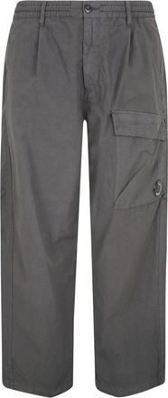 C.P. Company Straight Trousers, male, Gray, Size: 2XL Micro-Reps Boxy Cargo Lens Pants
