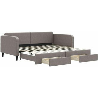vidaXL Vidaxl - Sof&aacute; Cama Nido Con Cajones Tela Gris Taupe 100x200 Cm