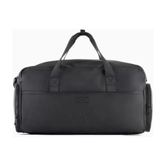 Emporio Armani Weekend Bags, male, Black, Size: ONE SIZE Black Travel Bags with Double Ribbon Handle