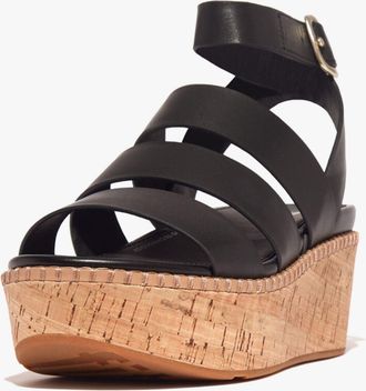 FitFlop Fitflop Eloise Strappy Wedge Dames Wedge Zwart