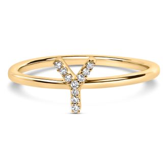 House of Brilliance 10K Gold Diamond Accent Initial A-Z Ring