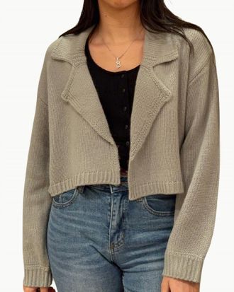 Sablyn Tyra Relaxed Collared Cardigan In Eucalyptus