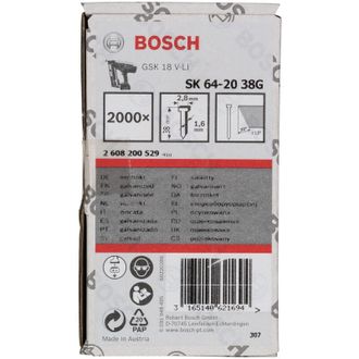 Bosch 2 608 200 529 - Pin de testa svasata SK64 20G, 38 mm, de confezione 2000