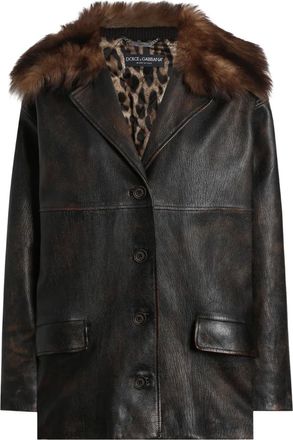 Dolce & Gabbana Cappotto in pelle - Marrone