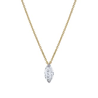 LuvMyJewelry Marquise Muse 14K Gold Lab Grown Diamond Necklace - 1.50 ct