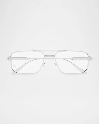 Cartier Men & apos;s Santos de Cartier CT0654O Square Titanium Optical Glasses