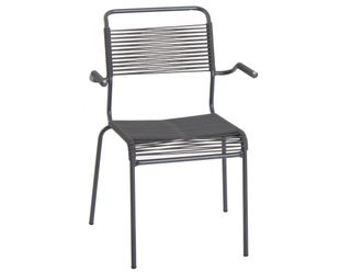 Schubiger M&ouml;bel Spaghetti-Stuhl S&auml;ntis Ocean-Yarn mit Armlehne