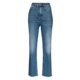 Golden Goose High-Waisted Straight Jeans - female - Golden Goose - Straight Fit Jeans - Blue - W26 - Jeans
