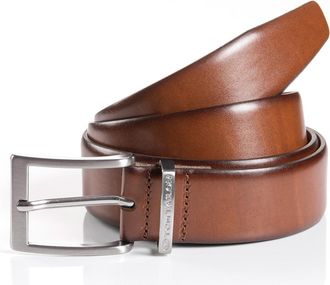 Tom Tailor Lederg&uuml;rtel TOM TAILOR TTBILL, Herren, Gr. 80, braun (hellbraun), Materialmix, G&uuml;rtel Lederg&uuml;rtel, 3.5 cm breiter Herreng&uuml;rtel, Freizeit- und Anzugsg&uuml;