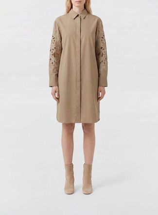 Agnona Mini abito chemisier in cotone con inserti in macram&egrave;