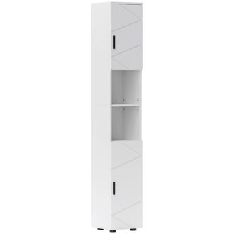 Kleankin Tall Bathroom Storage Cabinet - Slim Bathroom Cabinet with Soft Close | TJ Hughes