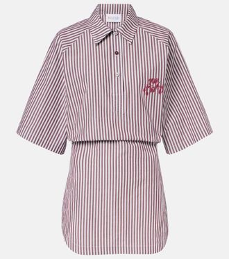 The Attico Striped cotton polo dress